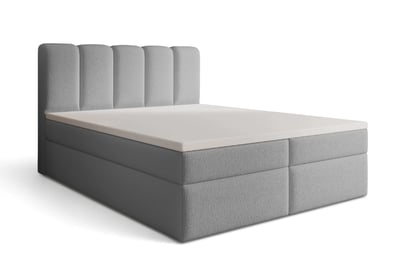 Boxspring posteľ Tenor 160x200 s úložným priestorom - sivé buklé Quelle 83