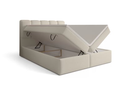 Kontinentálna posteľ Tenor 180x200 s úložným priestorom - béžová buklé Quelle 05 Boxspring posteľ Tenor 180x200 s úložným priestorom - Béžová bukla Quelle 05