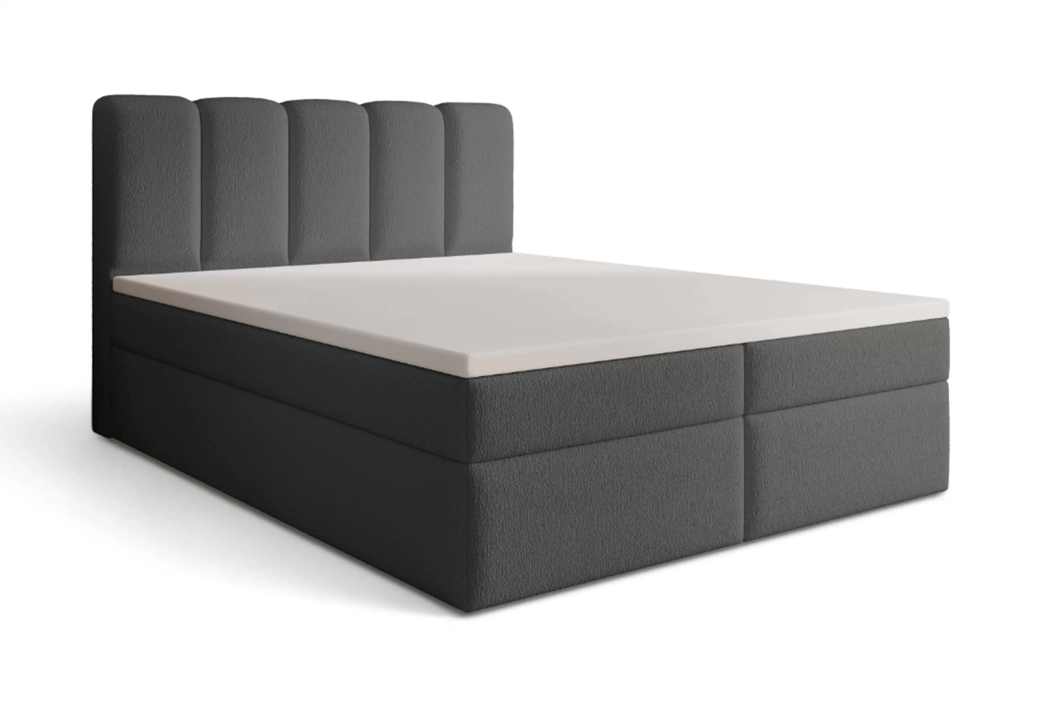 Boxspring posteľ Tenor 180x200 s úložným priestorom - tmavosivé buklé Quelle 92 Boxspring posteľ Tenor 180x200 s úložným priestorom - Tmavý šedý bukla Quelle 92