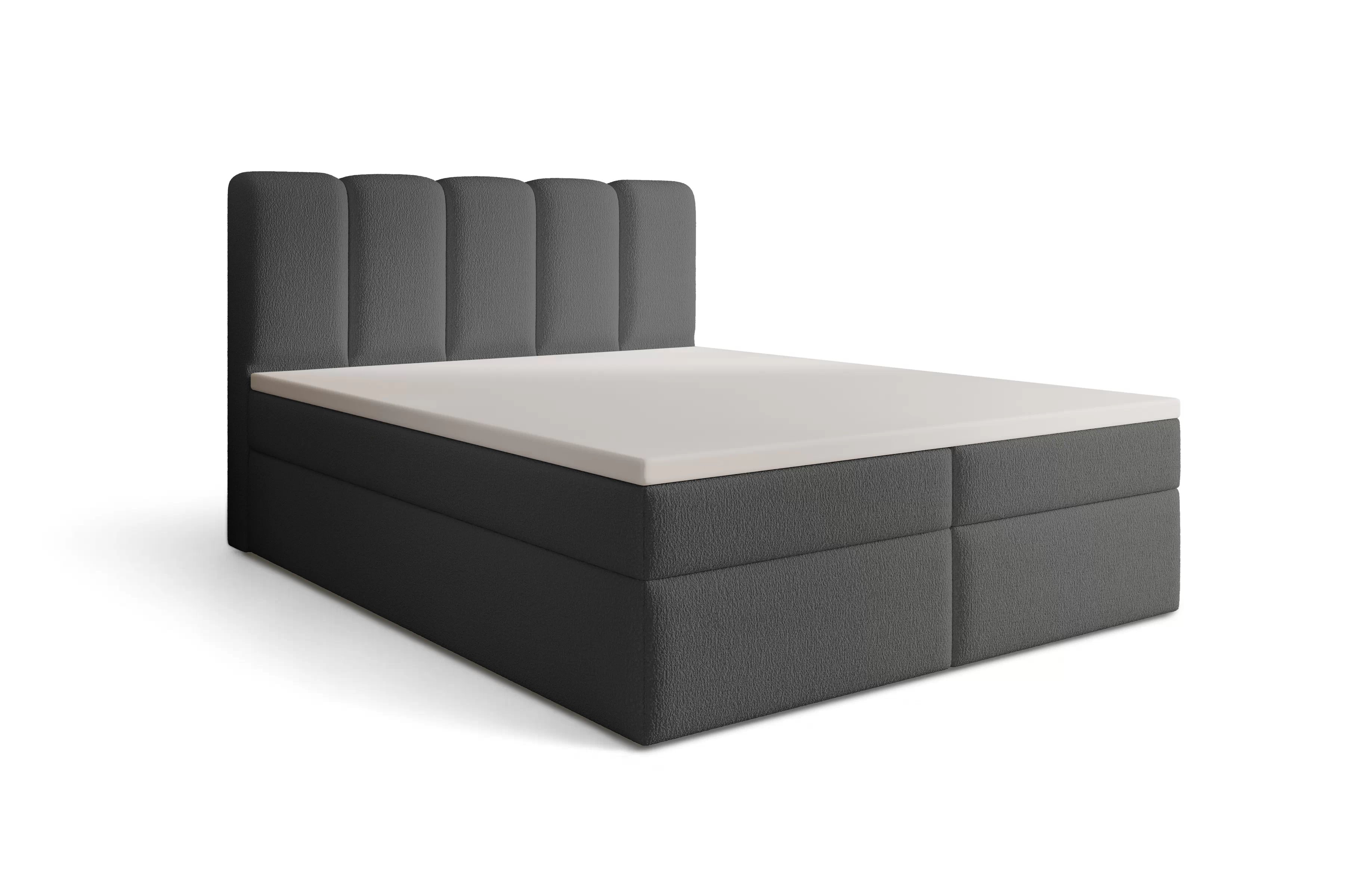 Boxspring posteľ Tenor 180x200 s úložným priestorom - tmavosivé buklé Quelle 92 Boxspring posteľ Tenor 180x200 s úložným priestorom - Tmavý šedý bukla Quelle 92