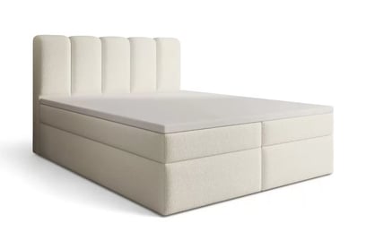 Boxspring posteľ Tenor 180x200 s úložným priestorom - svetlobéžové buklé Quelle 02
