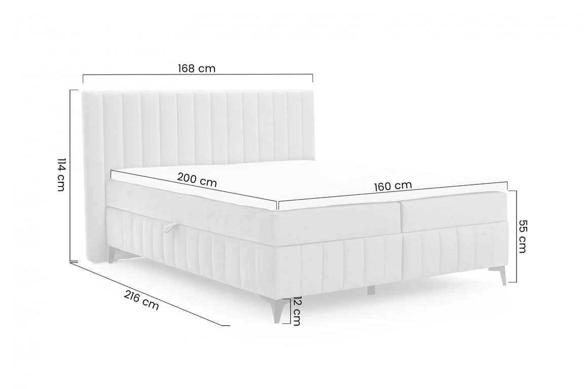 Kontinentálna posteľ Verona 160x200 s úložným priestorom Boxspring posteľ Verona 160x200 s úložným priestorom