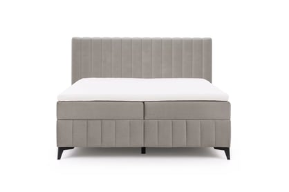 Kontinentálna posteľ Verona 180x200 s úložným priestorom – béžový hydrofóbny zamat Amon 16 Boxspring posteľ Verona 180x200 s úložným priestorom - béžový velúr hydrofobowy Amon 16 