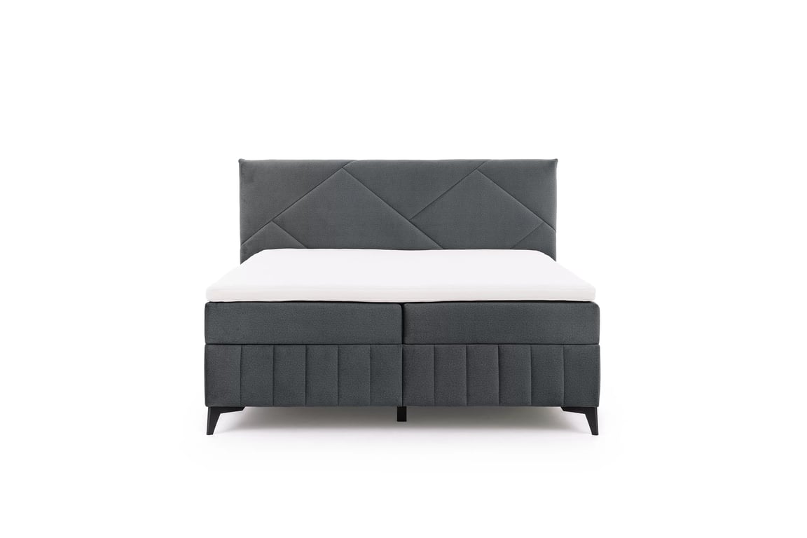 Posteľ Boxspring Wasil 160x200 s úložným priestorom - grafitový hydrofóbny zamat Element 22 Boxspring posteľ Wasil 160x200 s úložným priestorom - Grafitový zamat hydrofobowy Element 22 