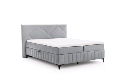 Posteľ Boxspring Wasil 160x200 s úložným priestorom - popolový hydrofóbny zamat Element 24