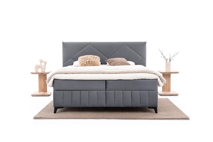 Boxspring postel Wasil 160x200 cm s úložným prostorem - šedá látka Element 23 Postel boxspring Wasil 160x200 s úložním prostorem - šedá samet hydrofobní  Element 23 