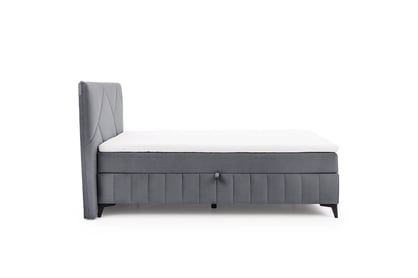 Boxspring postel Wasil 160x200 cm s úložným prostorem - šedá látka Element 23 Postel boxspring Wasil 160x200 s úložním prostorem - šedá samet hydrofobní  Element 23 