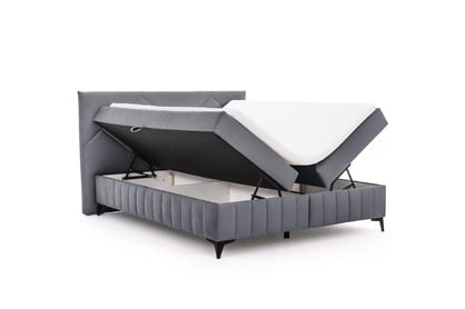 Posteľ Boxspring Wasil 160x200 s úložným priestorom - šedý hydrofóbny zamat Element 23 Boxspring posteľ Wasil 160x200 s úložným priestorom - šedý zamat hydrofobowy Element 23 