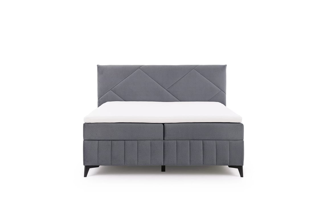 Posteľ Boxspring Wasil 160x200 s úložným priestorom - šedý hydrofóbny zamat Element 23 Boxspring posteľ Wasil 160x200 s úložným priestorom - šedý zamat hydrofobowy Element 23 