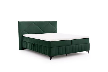 Posteľ Boxspring Wasil 160x200 s úložným priestorom - zelený hydrofóbny zamat Element 12 Boxspring posteľ Wasil 160x200 s úložným priestorom - Zelený zamat hydrofobowy Element 12