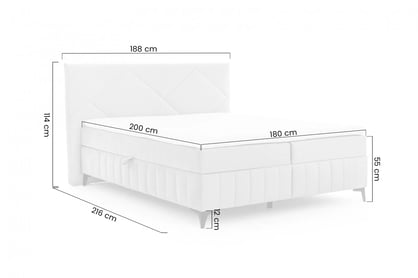 Boxspring postel Wasil 180x200 cm s úložným prostorem - grafitová látka Element 22 Postel boxspring Wasil 180x200 s úložním prostorem - grafitová samet hydrofobní  Element 22