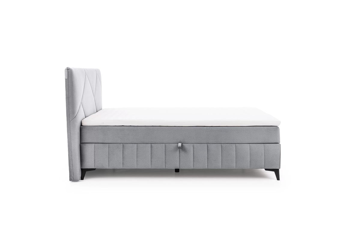 Boxspring postel Wasil 180x200 cm s úložným prostorem - popelavá látka Element 24 Postel boxspring Wasil 180x200 s úložním prostorem - popelavá samet hydrofobní  Element 24