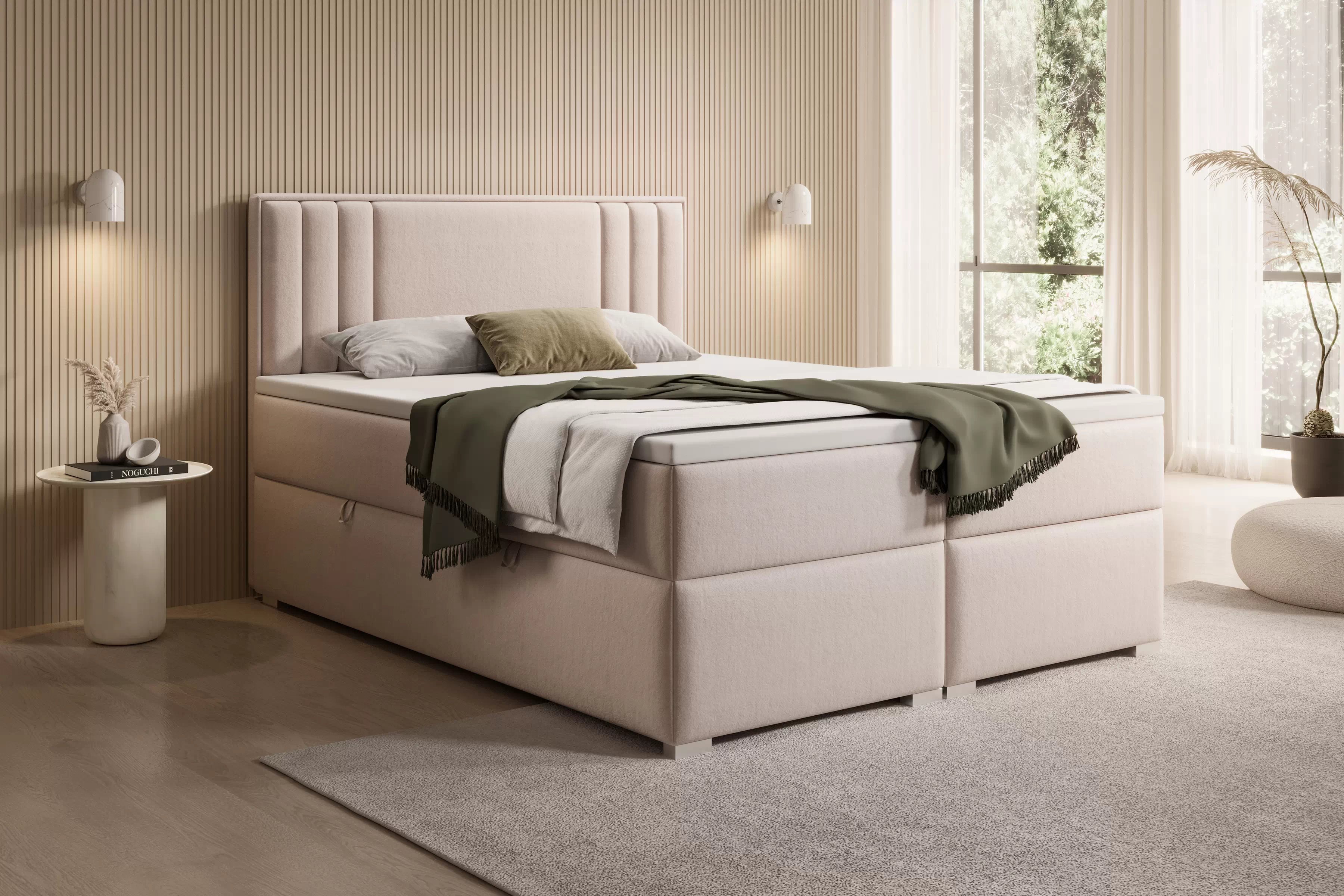 Boxspring posteľ Cyntia 180x200 Boxspring posteľ s úložným priestorom Cyntia - 180x200