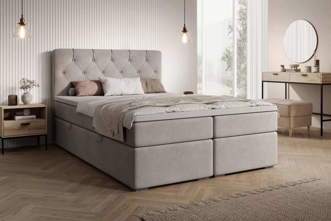 Boxspring posteľ Izyda s úložným priestorom - 140x200 cm Boxspring posteľ s úložným priestorom Izyda - 140x200