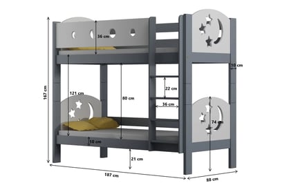 Patrová postel Marcelina - s motivem hvězd postel patrová  