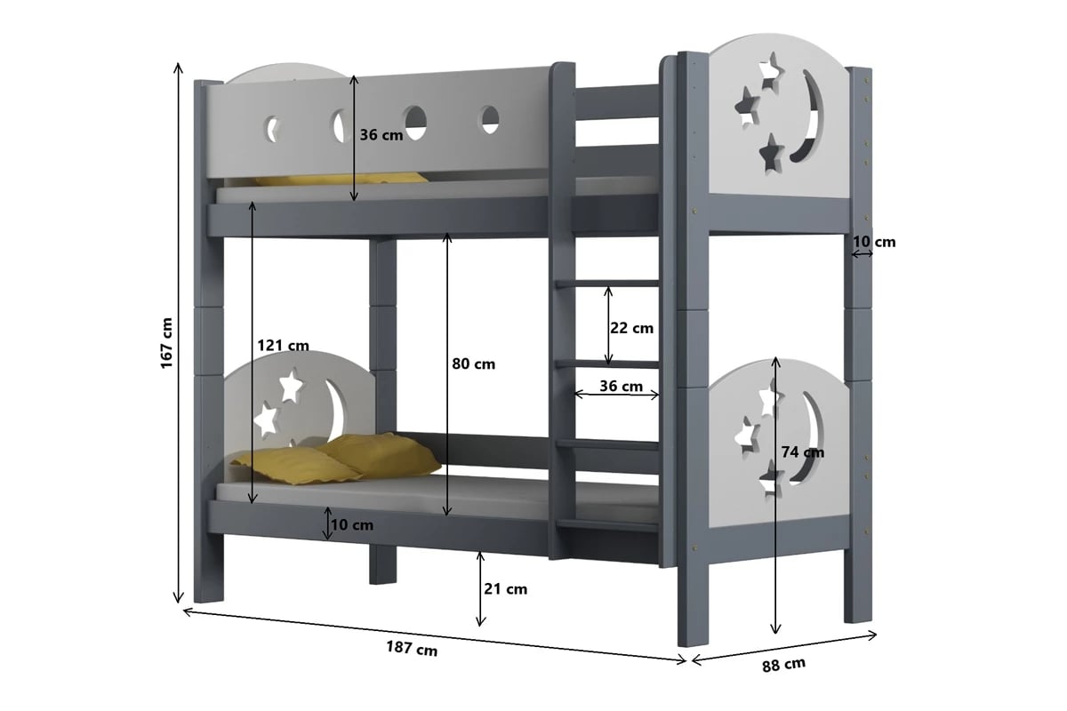 Patrová postel Marcelina - s motivem hvězd postel patrová