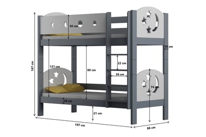 Patrová postel Marcelina - s motivem hvězd Postel Marcelina patrová