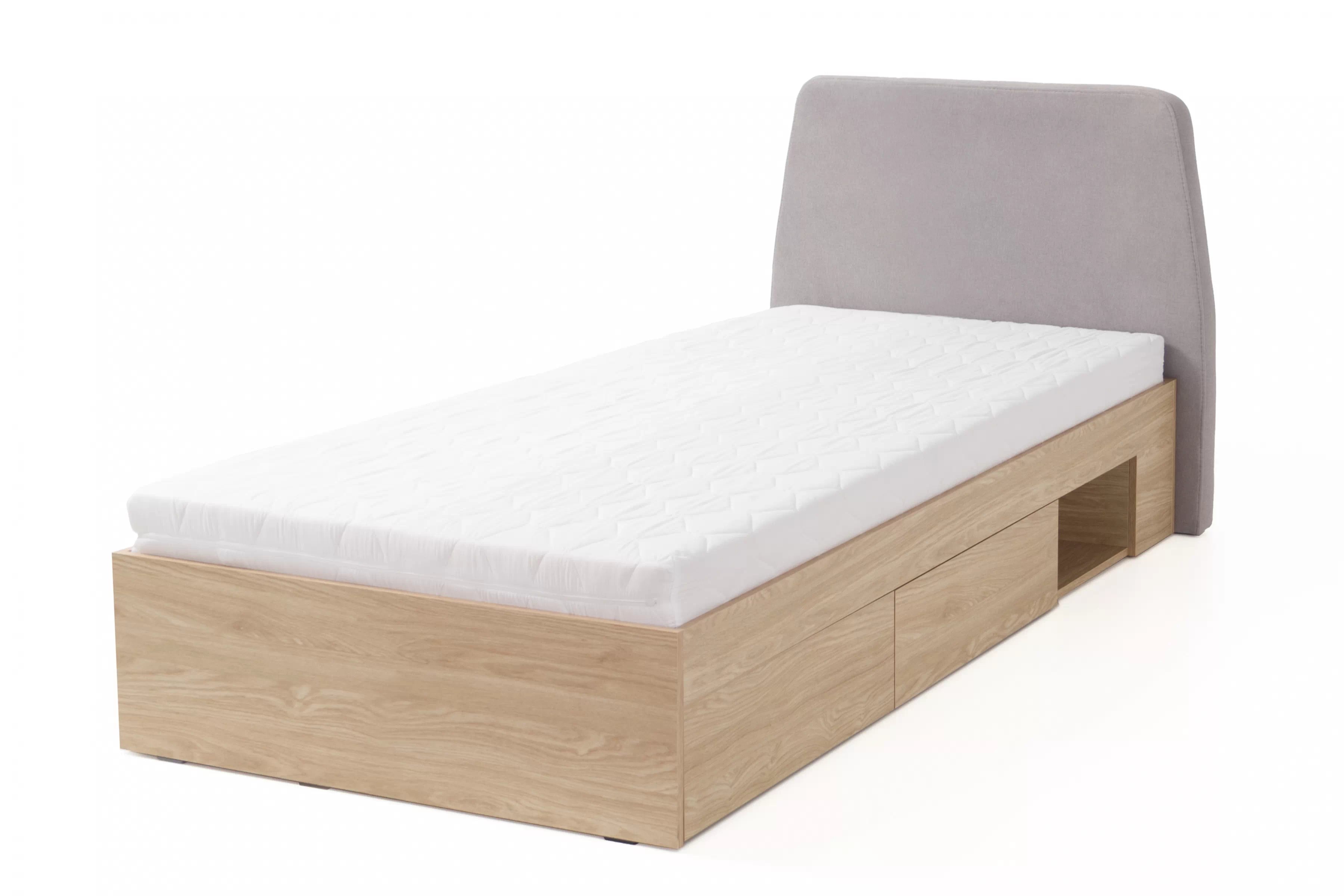 Detská posteľ Alessio 90x200 cm – dub olejovaný Posteľ mlodziezowe Alessio 12 - 90x200 cm - Béžová Pieskový / Dub olejowany