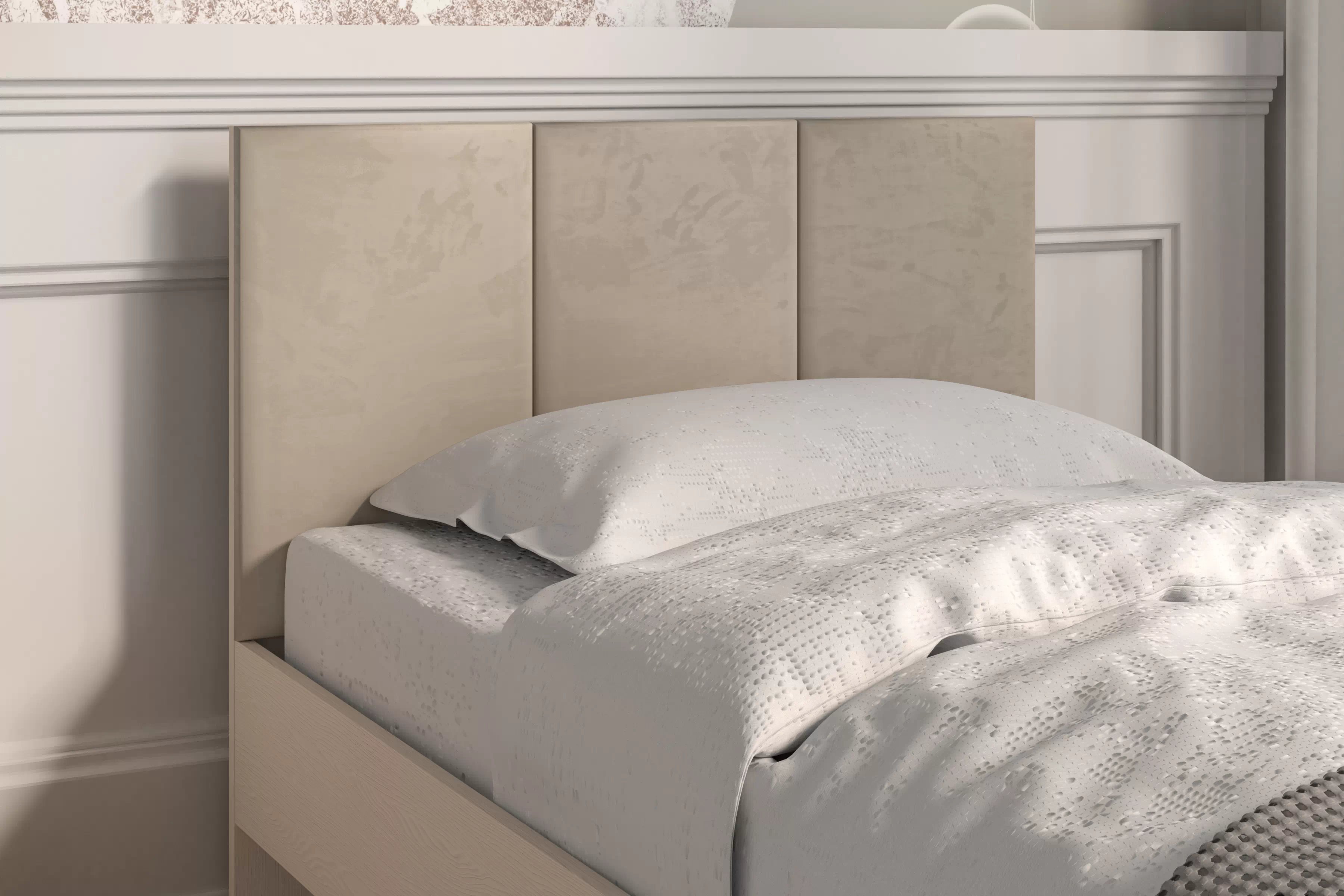 Detská posteľ Marla 90x200 cm - béžový velúr Nice 2 / púštny piesok Posteľ mlodziezowe Marla 90x200 cm - béžový velúr Nice 2 / piasek pustyni