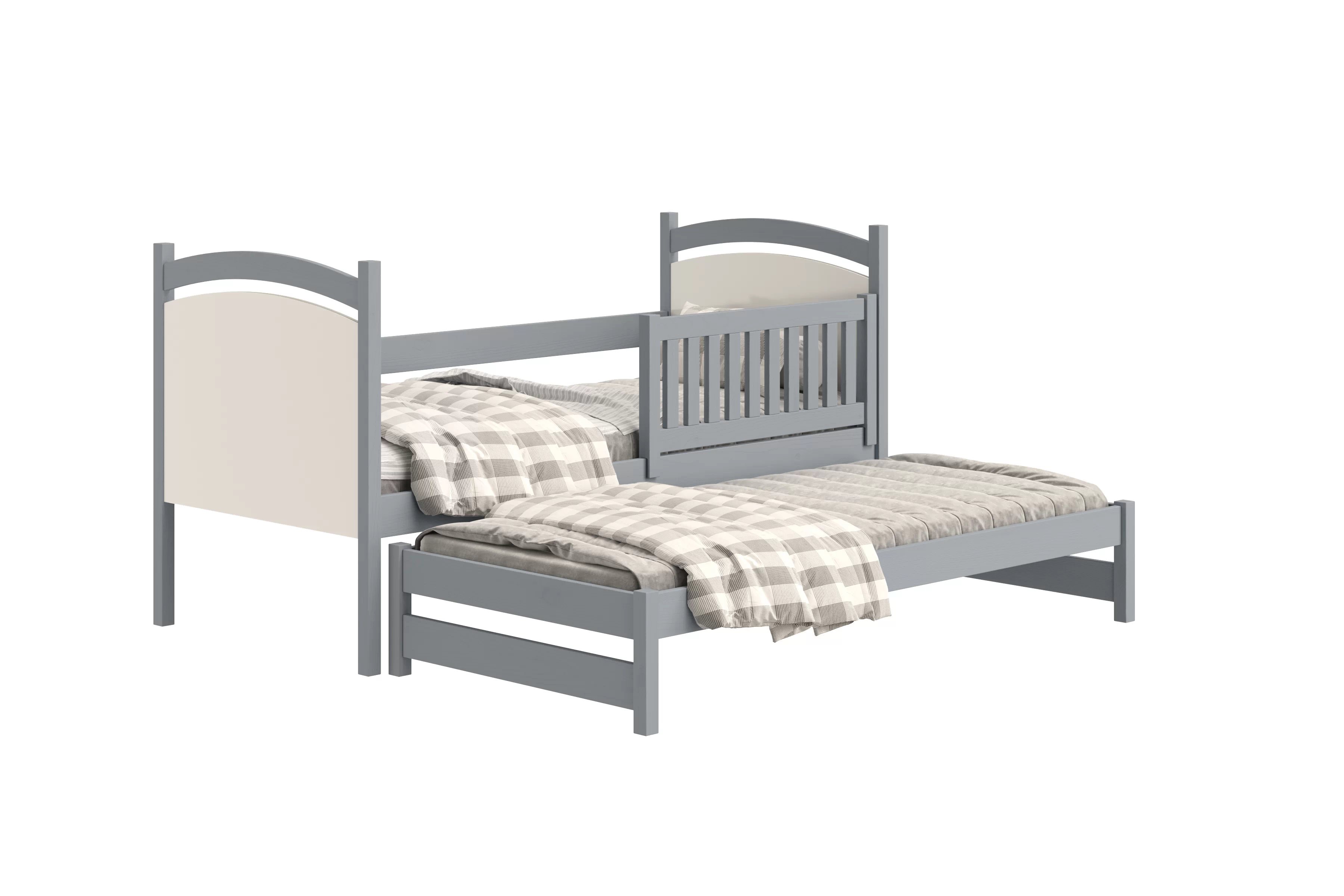 Dětská přízemní výsuvná postel Amely s tabulí na fixy 80x160 cm - šedá Postel přízemní Amely 80x160 výsuvná z tablica suchoscieralna - šedá