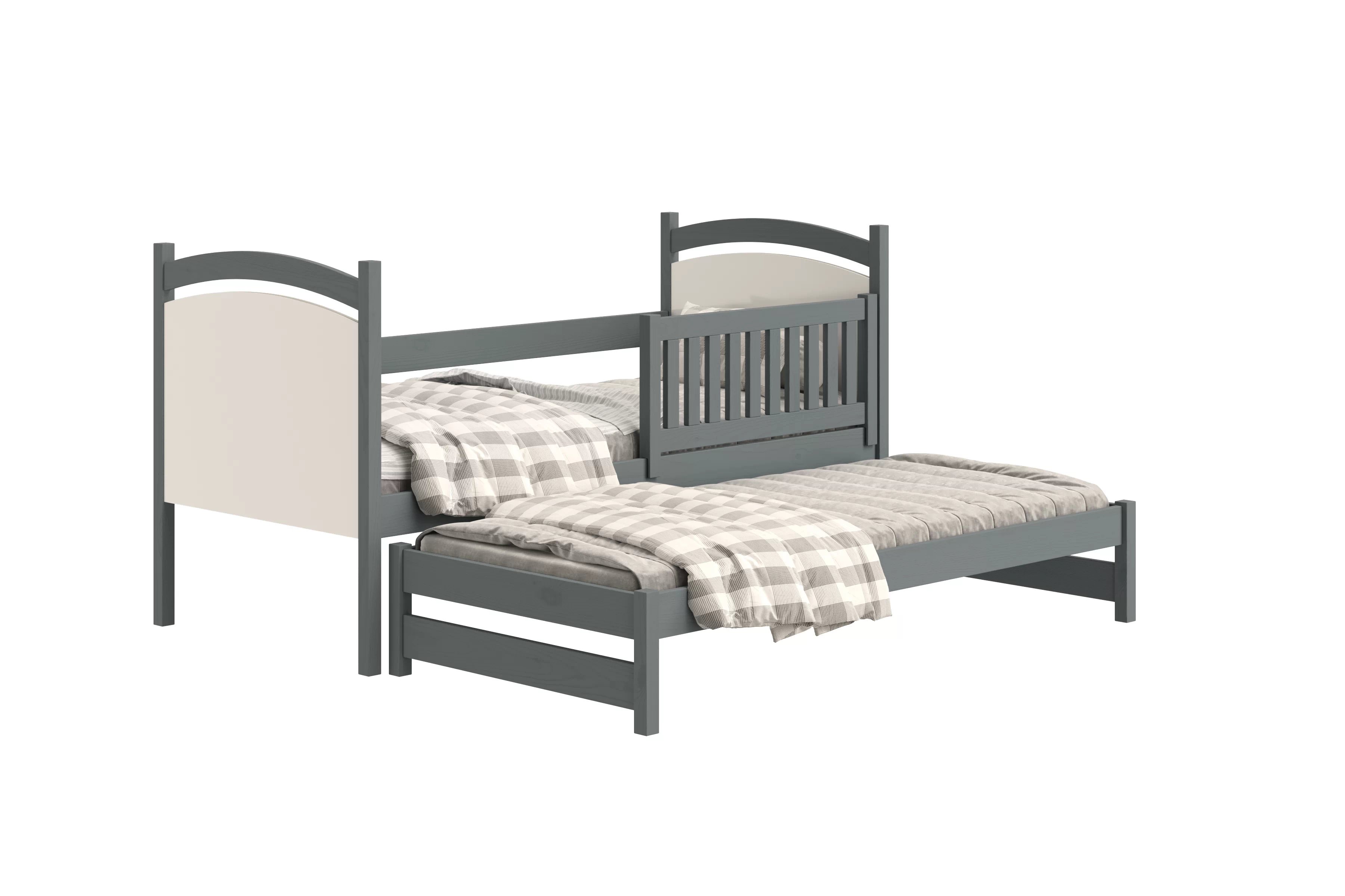 Posteľ s prístelkou s tabuľou Amely - grafit, 80x190 Posteľ prízemná Amely 80x190 výsuvna z tablica suchoscieralna - grafit