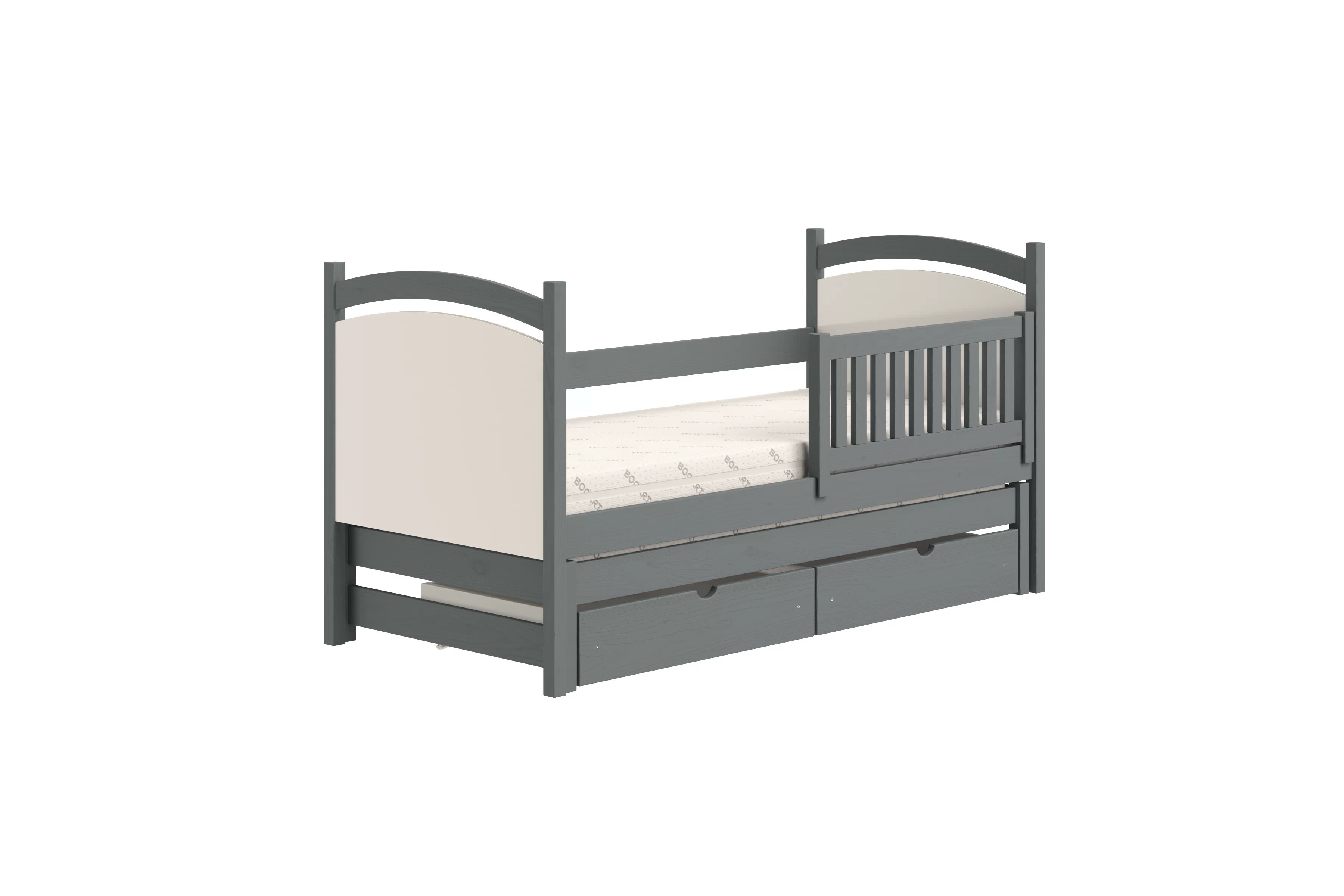 Dětská přízemní výsuvná postel Amely s tabulí na fixy 80x200 cm - grafitová Postel přízemní Amely 80x200 výsuvná z tablica suchoscieralna - grafit