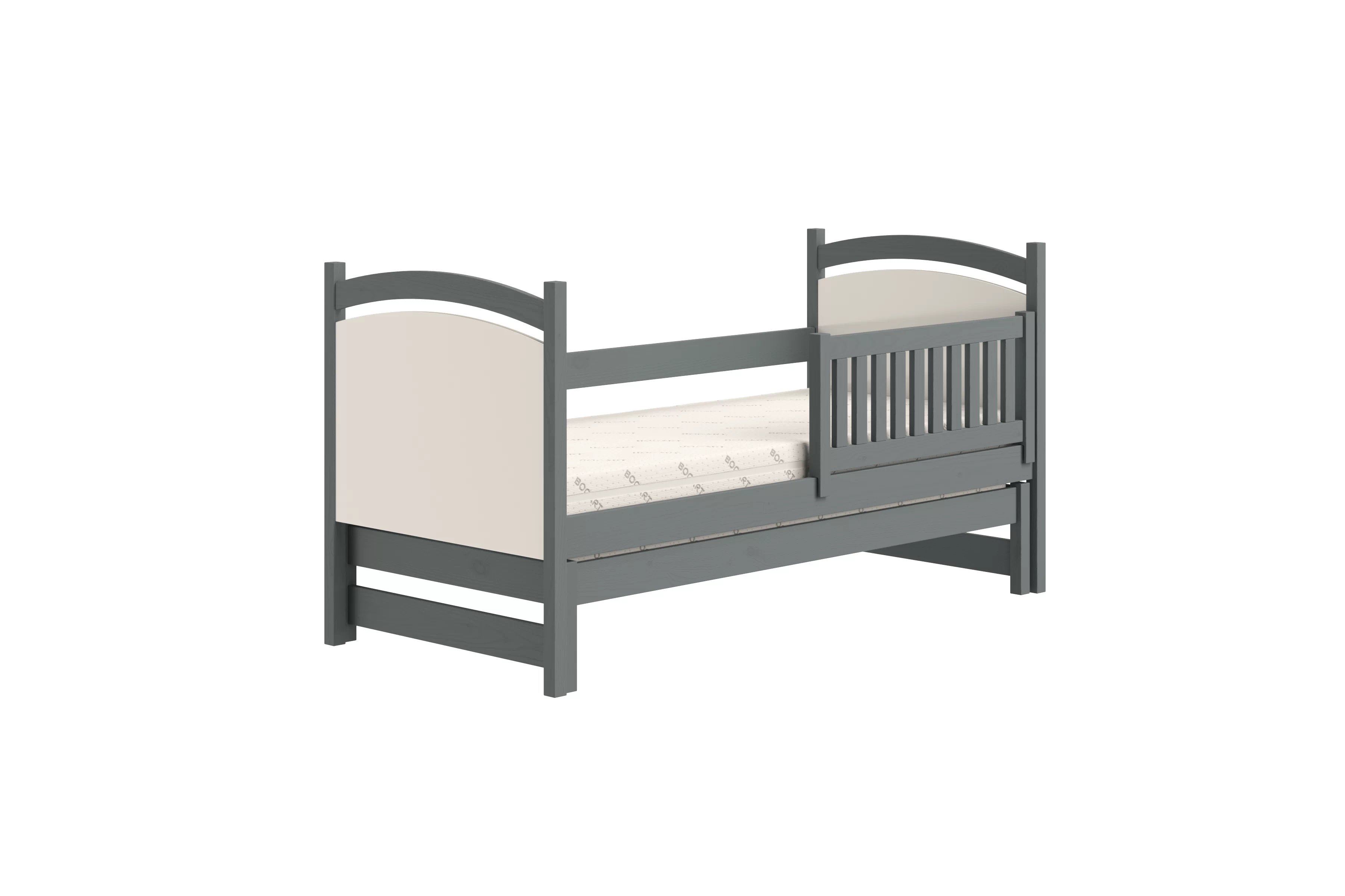 Dětská přízemní výsuvná postel Amely s tabulí na fixy 80x200 cm - grafitová Postel přízemní Amely 80x200 výsuvná z tablica suchoscieralna - grafit