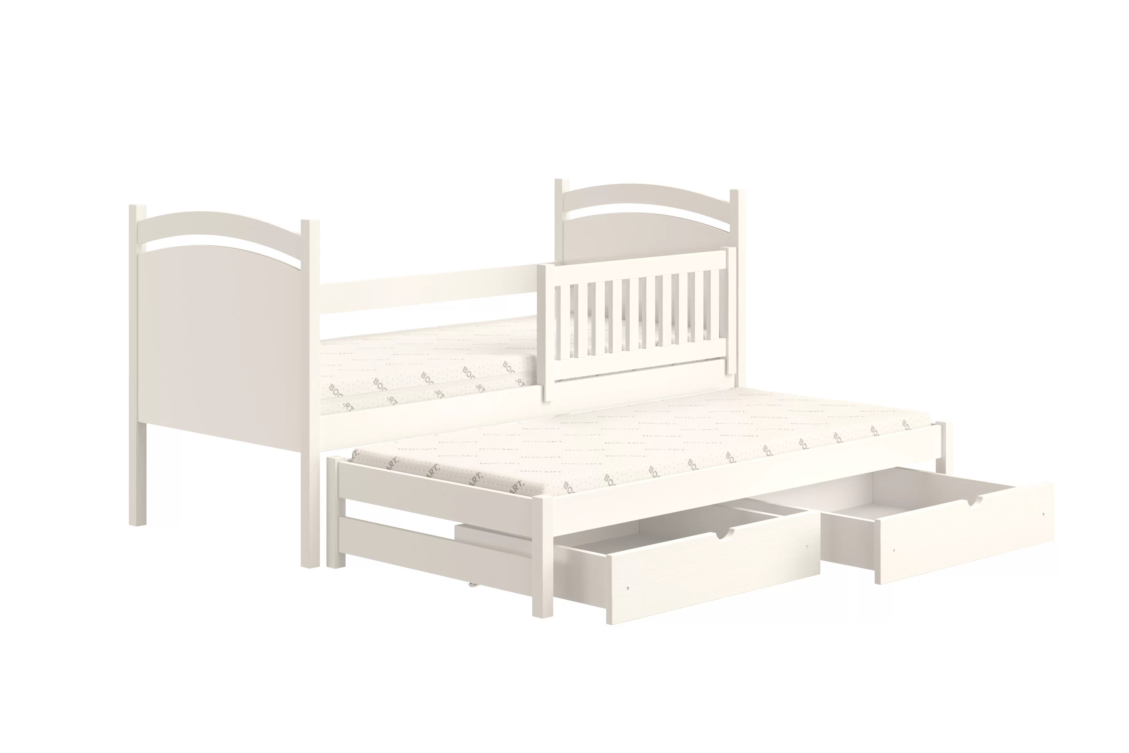 Dětská rozkládací postel Amely s tabulí na fixy 90x190 cm - bílá Postel přízemní Amely 90x190 výsuvná z tablica suchoscieralna - bílá