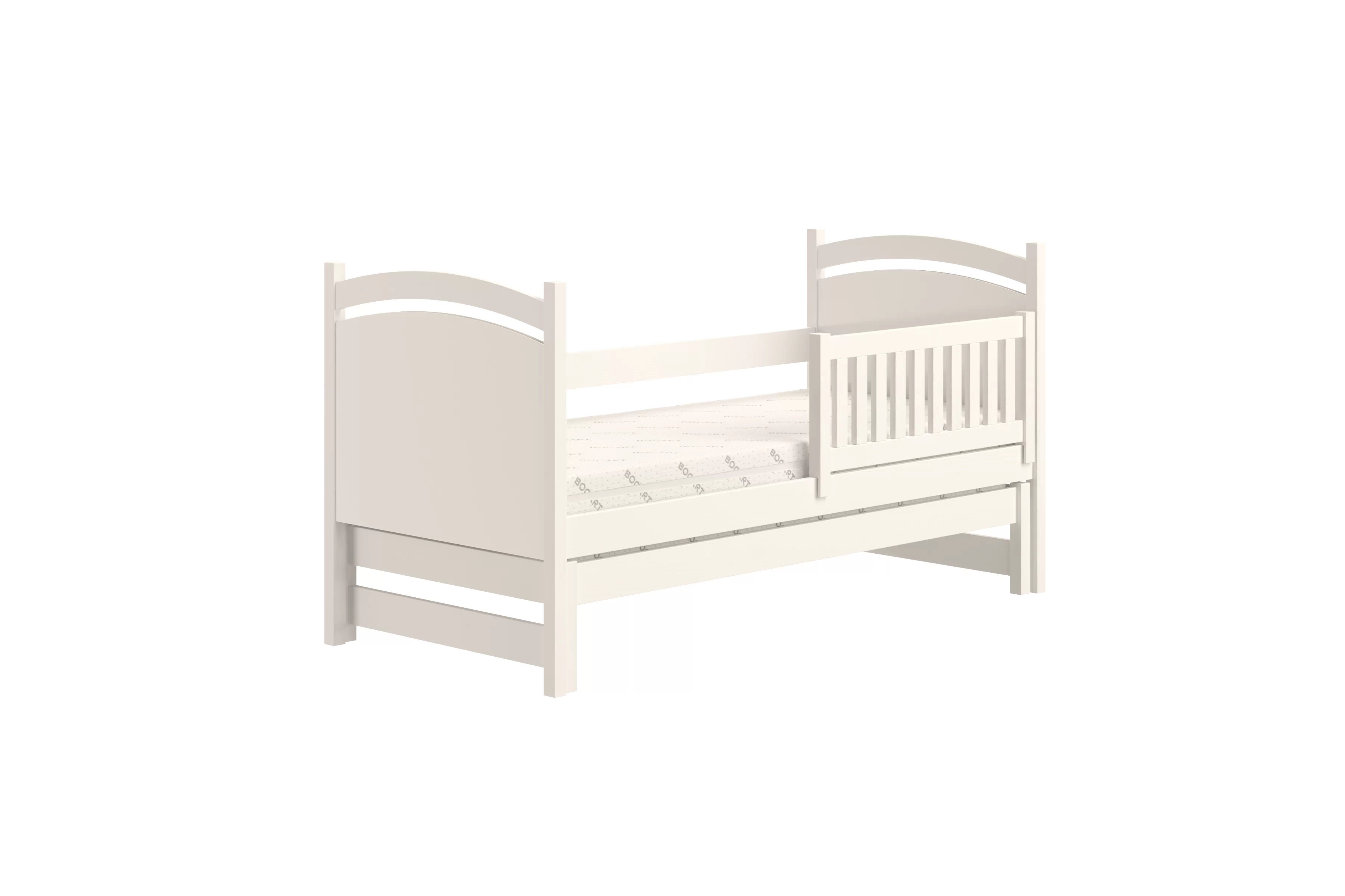 Dětská rozkládací postel Amely s tabulí na fixy 90x190 cm - bílá Postel přízemní Amely 90x190 výsuvná z tablica suchoscieralna - bílá