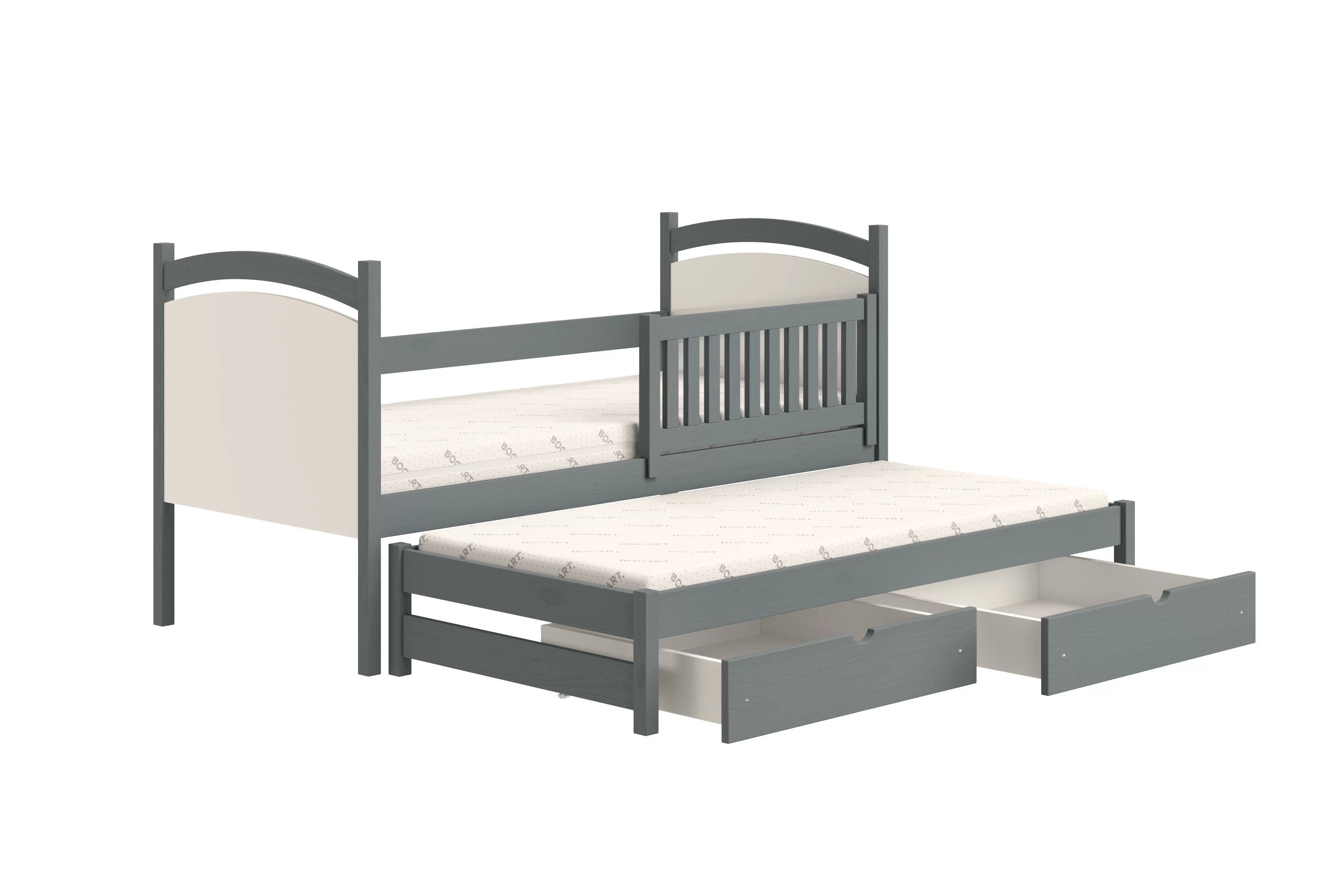 Dětská přízemní výsuvná postel Amely s tabulí na fixy 90x190 cm - grafitová Postel přízemní Amely 90x190 výsuvná z tablica suchoscieralna - grafit