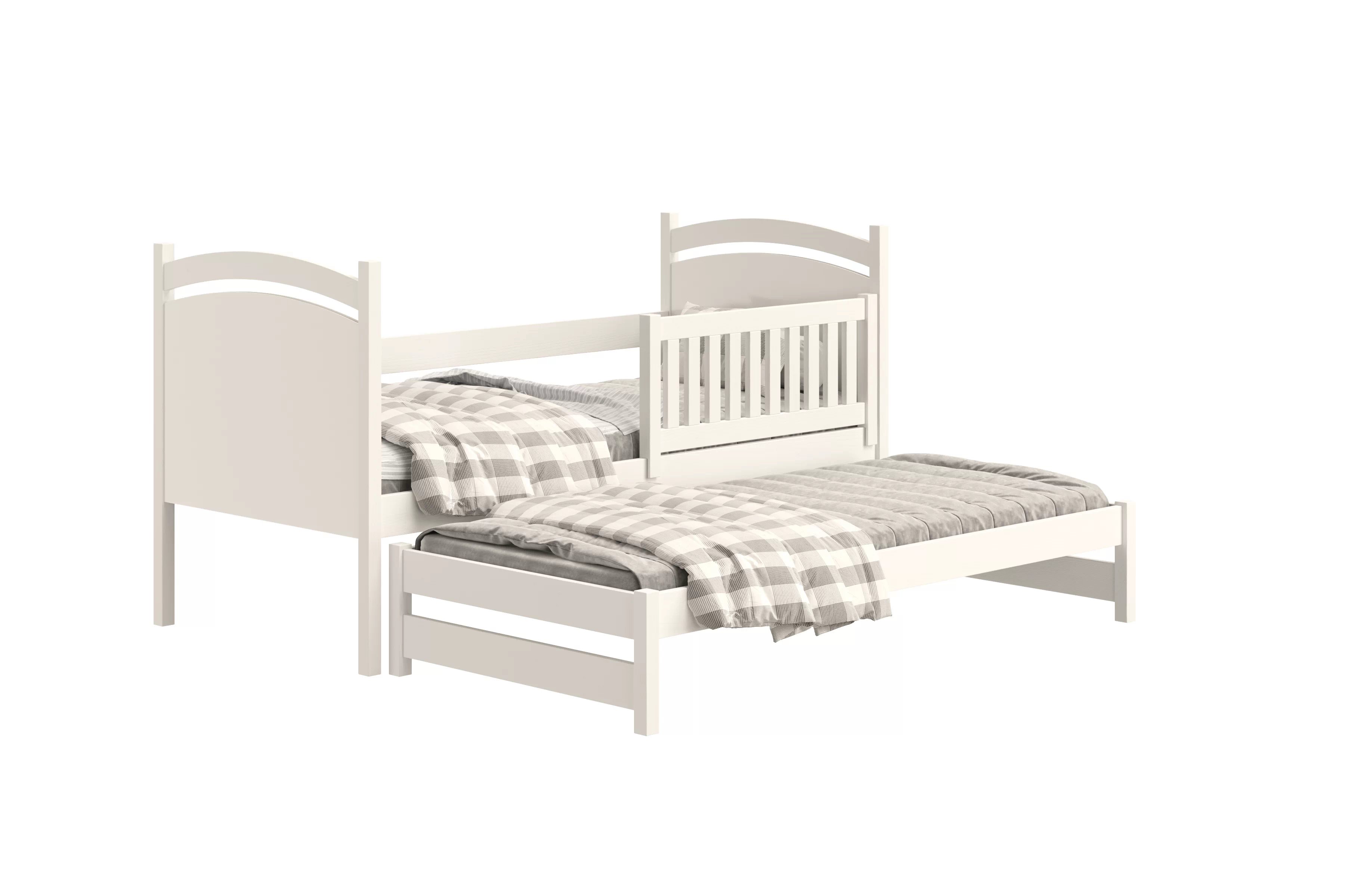 Posteľ Amely s prístelkou a tabuľou stierateľnou za sucha - 90x200 cm - biela Posteľ prízemná Amely 90x200 výsuvna z tablica suchoscieralna - Biely