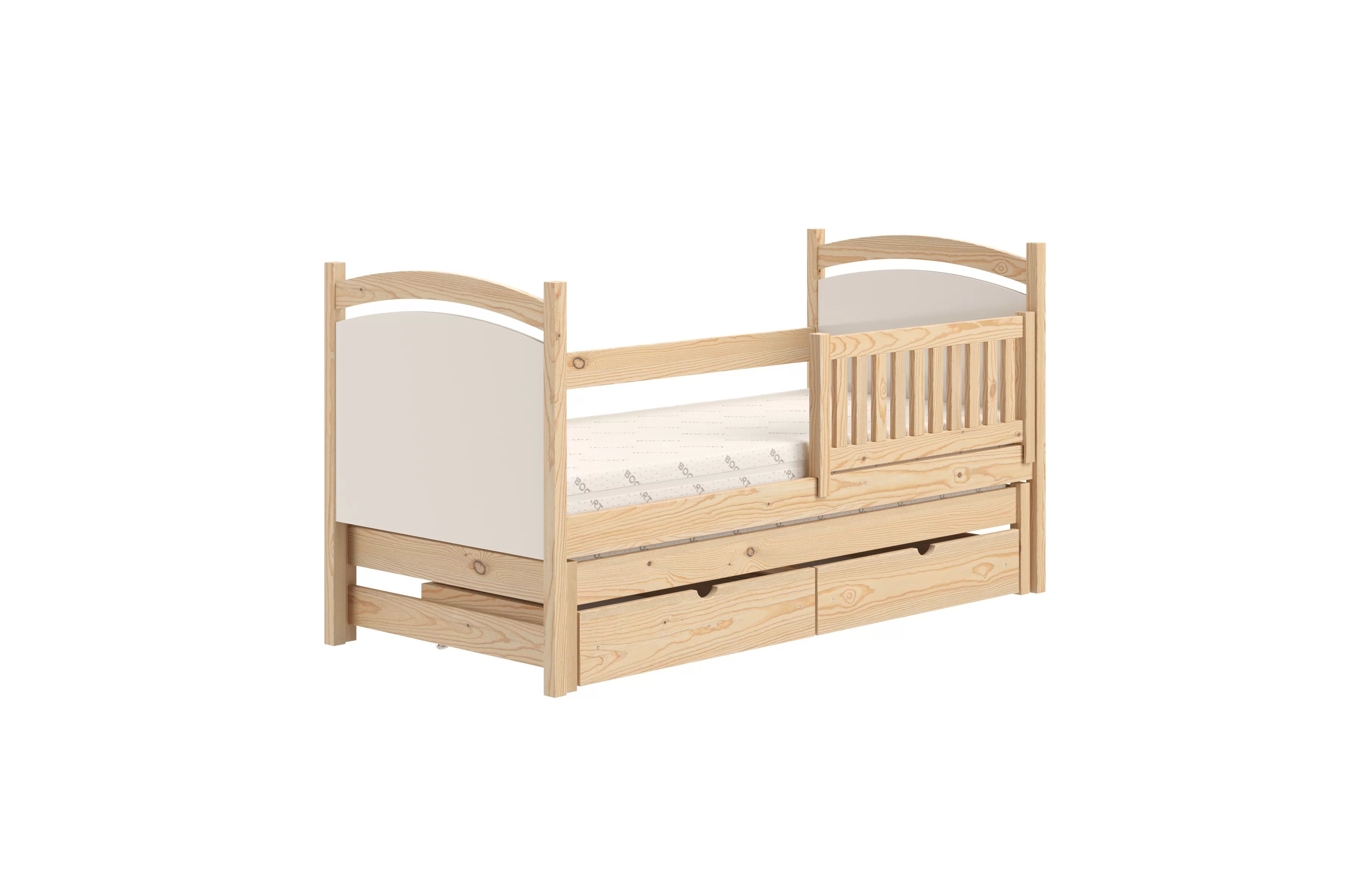 Posteľ s prístelkou s tabuľou Amely - borovica, 90x200 Posteľ prízemná Amely 90x200 výsuvna z tablica suchoscieralna - Borovica 