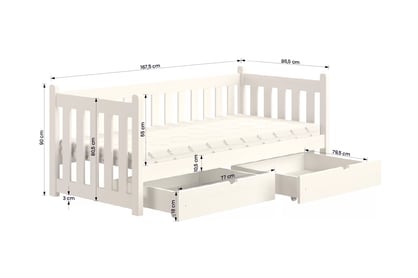 Dětská postel Swen 80x160 cm se zásuvkami - borovice Postel přízemní Swen 80x160 se zásuvkami - borovice