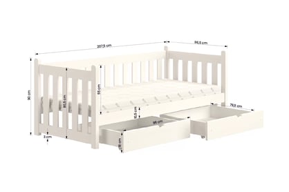 Dětská postel Swen 90x200 cm se zásuvkami - černá Postel přízemní Swen 90x200 se zásuvkami - černá 