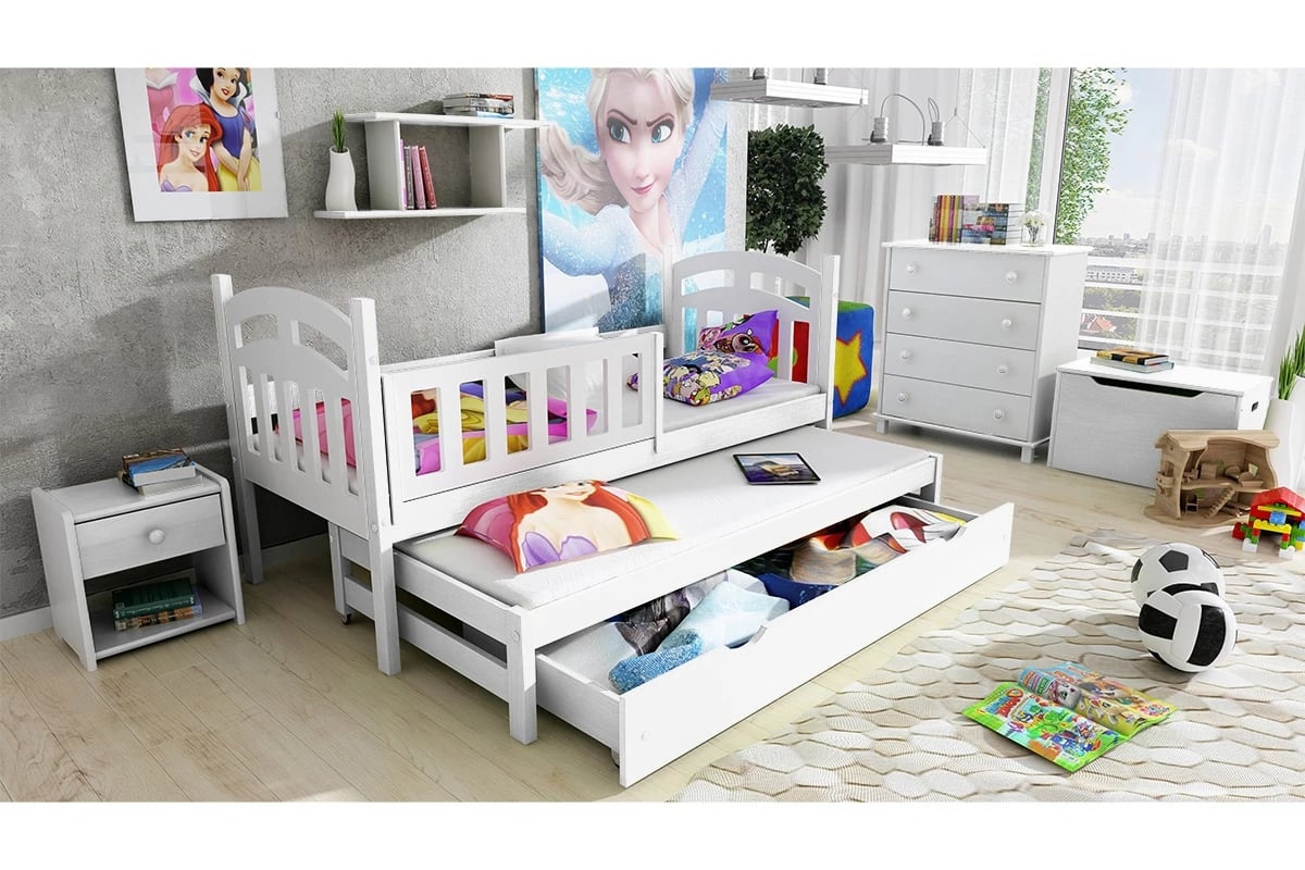 Vysúvacia jednoposchodovú posteľ Nati pre dve osoby  Posteľ so zábradlím