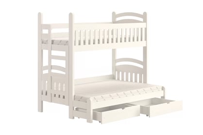 Poschodová posteľ Amely Maxi ľavá - 80x200/140x200 cm - biela
