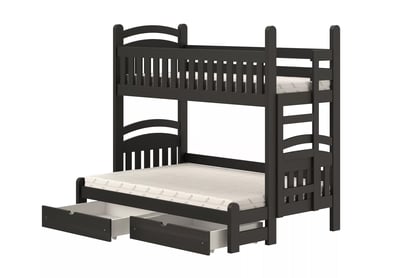 Poschodová posteľ Amely Maxi pravá - 90x200/120x200 cm - čierna