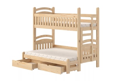 Detská poschodová posteľ Amely Maxi pravá 90x200/120x200 cm - borovica