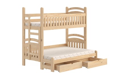 Detská poschodová posteľ Amely Maxi ľavá 90x200/140x200 cm - borovica