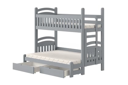 Poschodová posteľ Amely Maxi pravá - 90x200/140x200 cm - šedá
