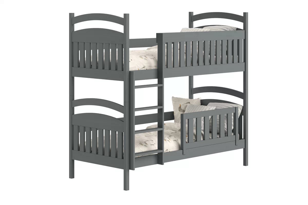 Dřevěná patrová postel Amely 80x160 - grafit Postel patrová  dřevěná Amely se zásuvkami - 80x160 / grafit