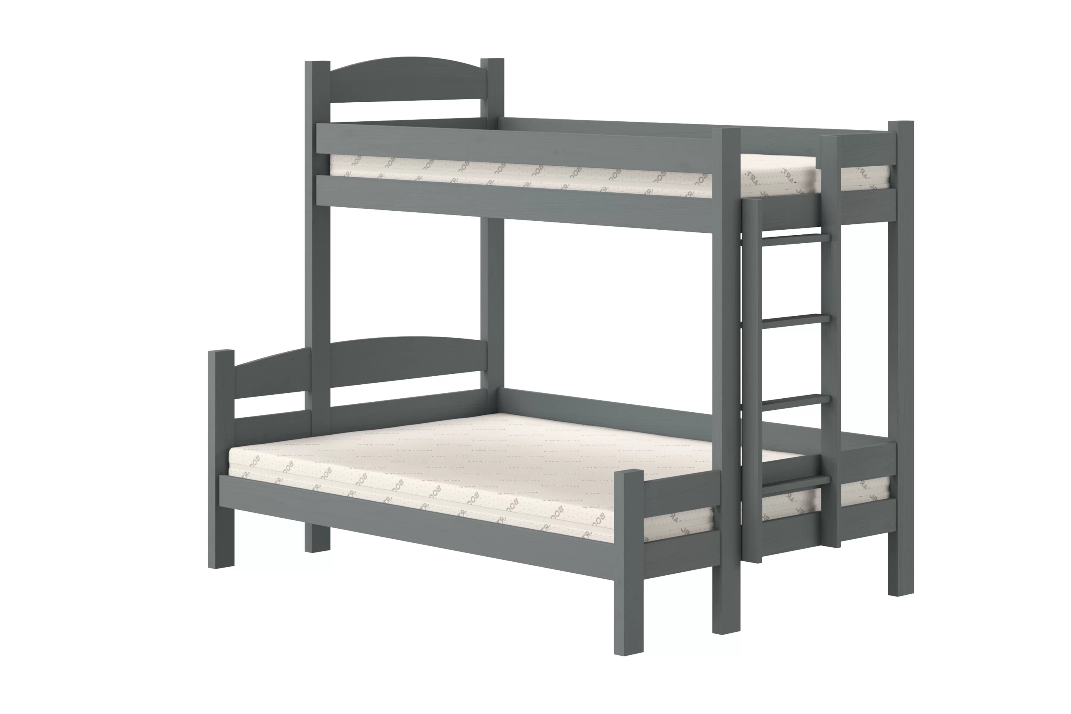 Patrová postel Lovic pravá 80x200/120x200 cm - grafitová Postel patrová  Lovic 80x200/120x200 se zásuvkami  pravá - grafit