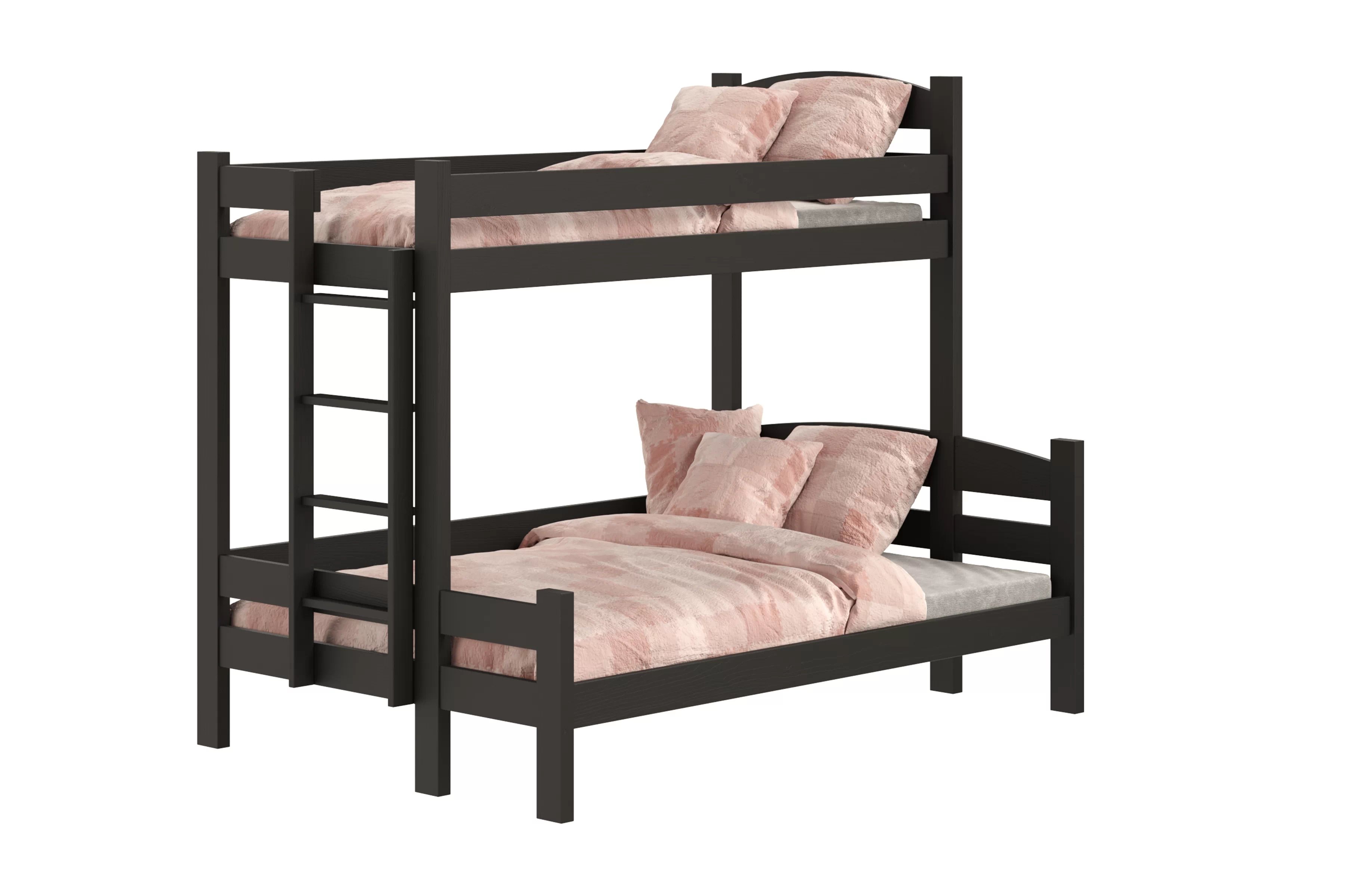 Poschodová posteľ Lovic so zásuvkami ľavá - čierny, 80x200/120x200 Posteľ poschodová Lovic 80x200/120x200 so zásuvkami ľavá strana - Čierny