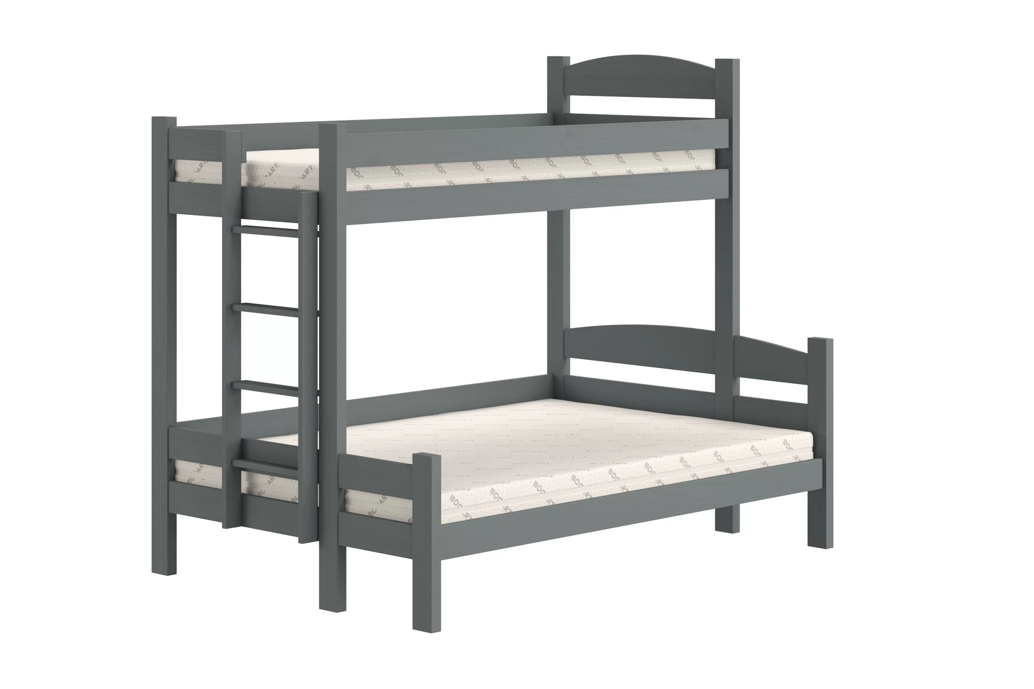 Poschodová posteľ Lovic so zásuvkami ľavá - grafit, 80x200/120x200 Posteľ poschodová Lovic 80x200/120x200 so zásuvkami ľavá strana - grafit