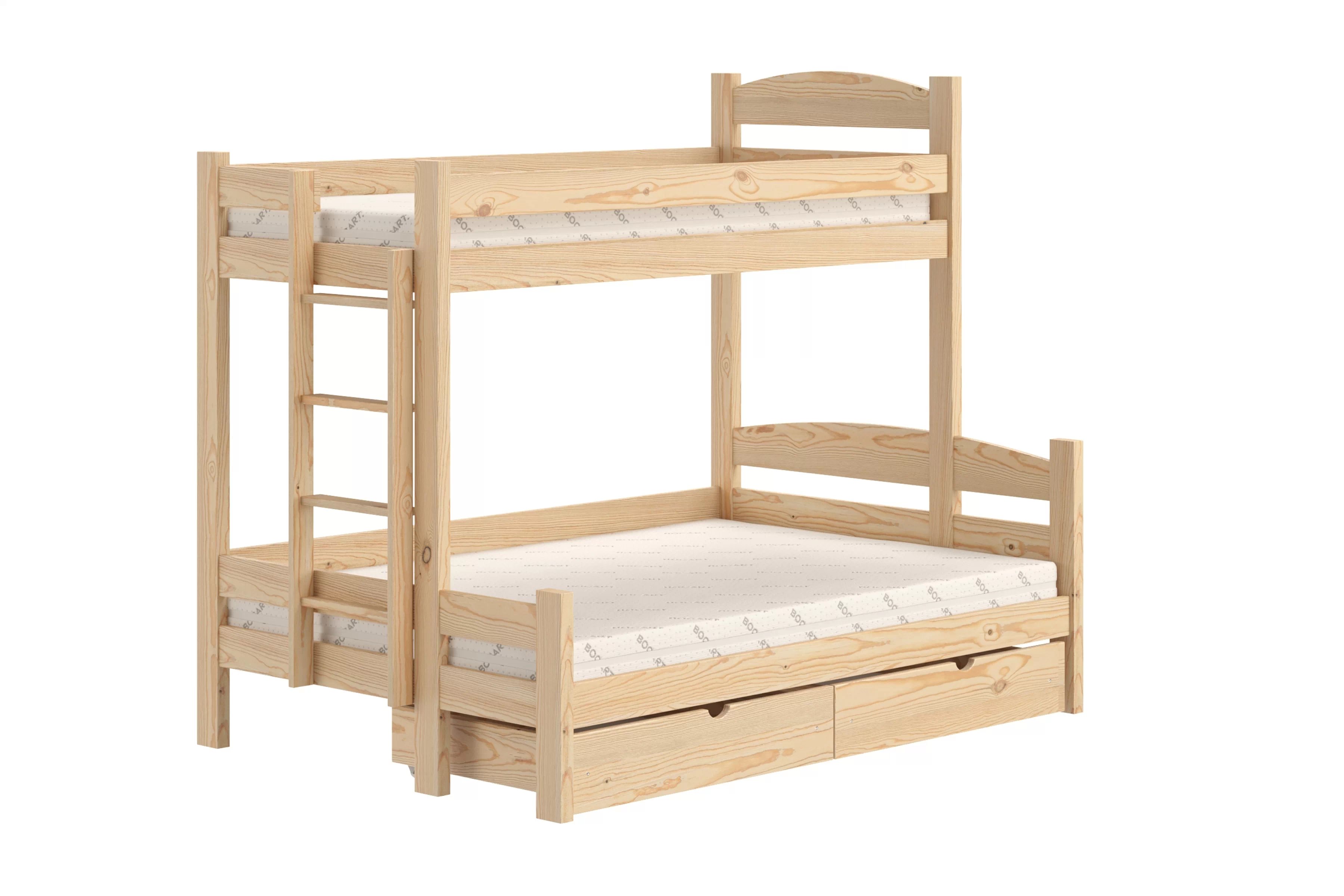 Poschodová posteľ Lovic so zásuvkami ľavá - borovica, 80x200/120x200 Posteľ poschodová Lovic 80x200/120x200 so zásuvkami ľavá strana - Borovica