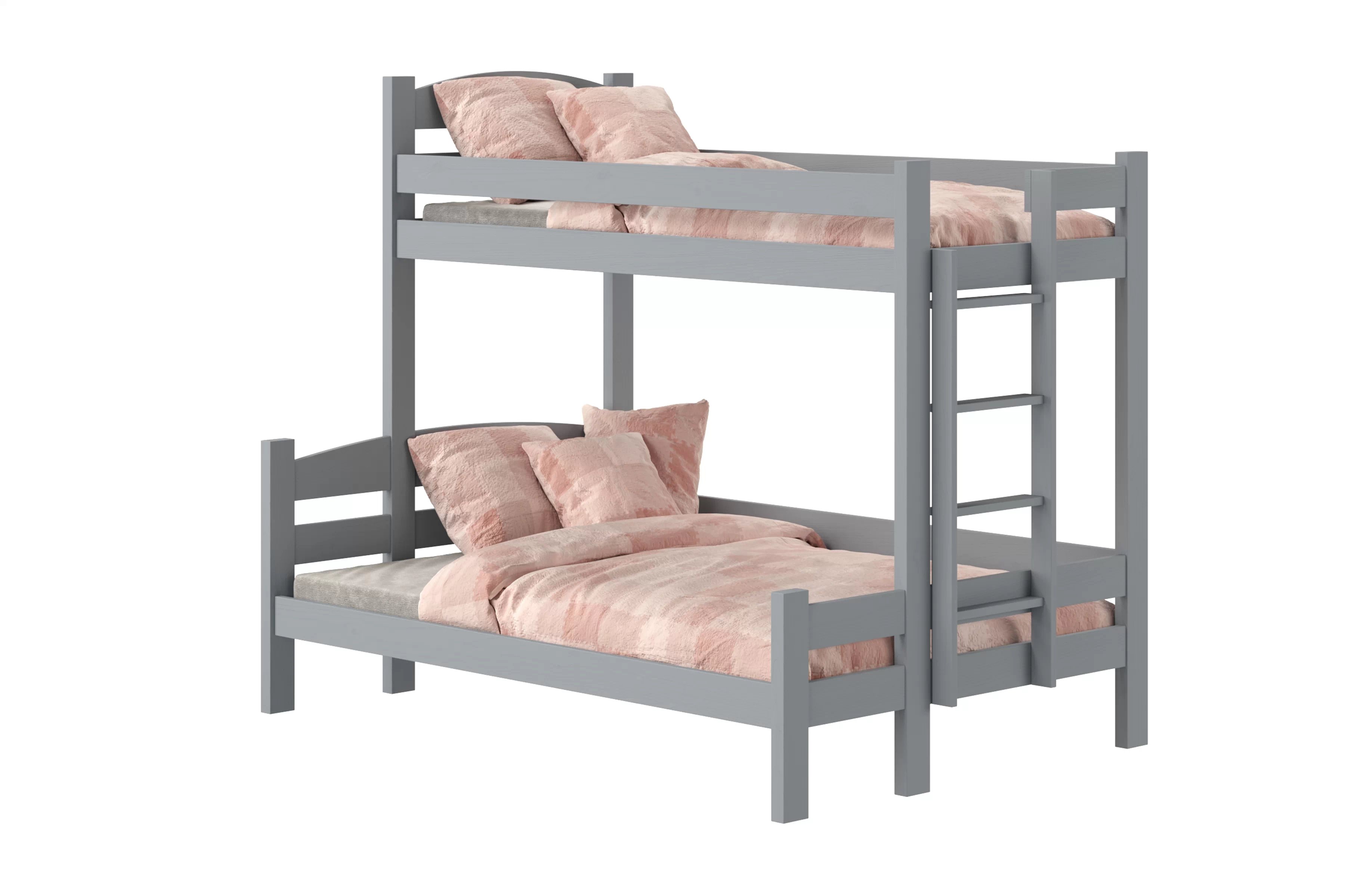 Patrová postel Lovic pravá 80x200/120x200 cm - šedá Postel patrová  Lovic 80x200/120x200 se zásuvkami pravá - šedá