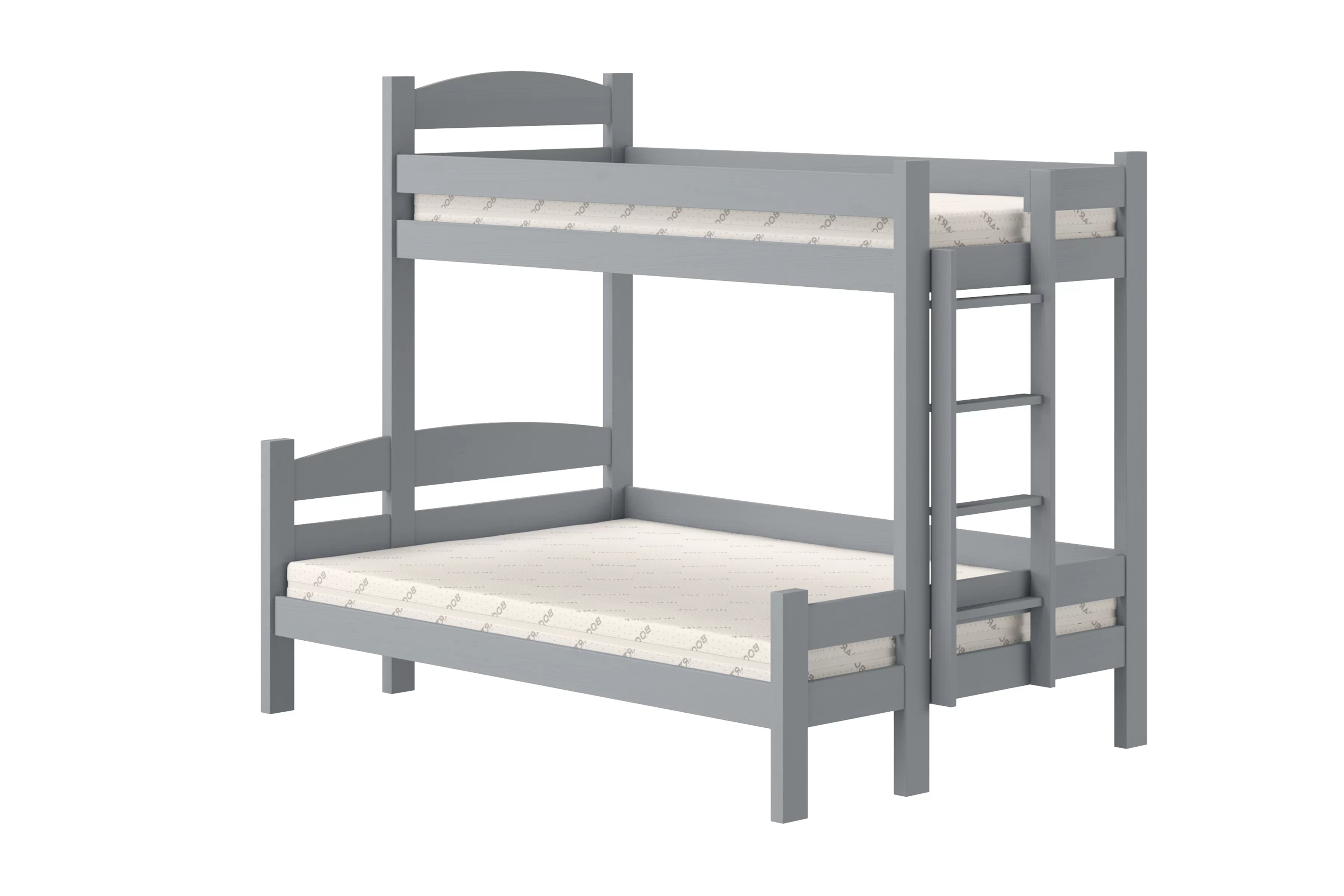 Patrová postel Lovic pravá 80x200/120x200 cm - šedá Postel patrová  Lovic 80x200/120x200 se zásuvkami pravá - šedá