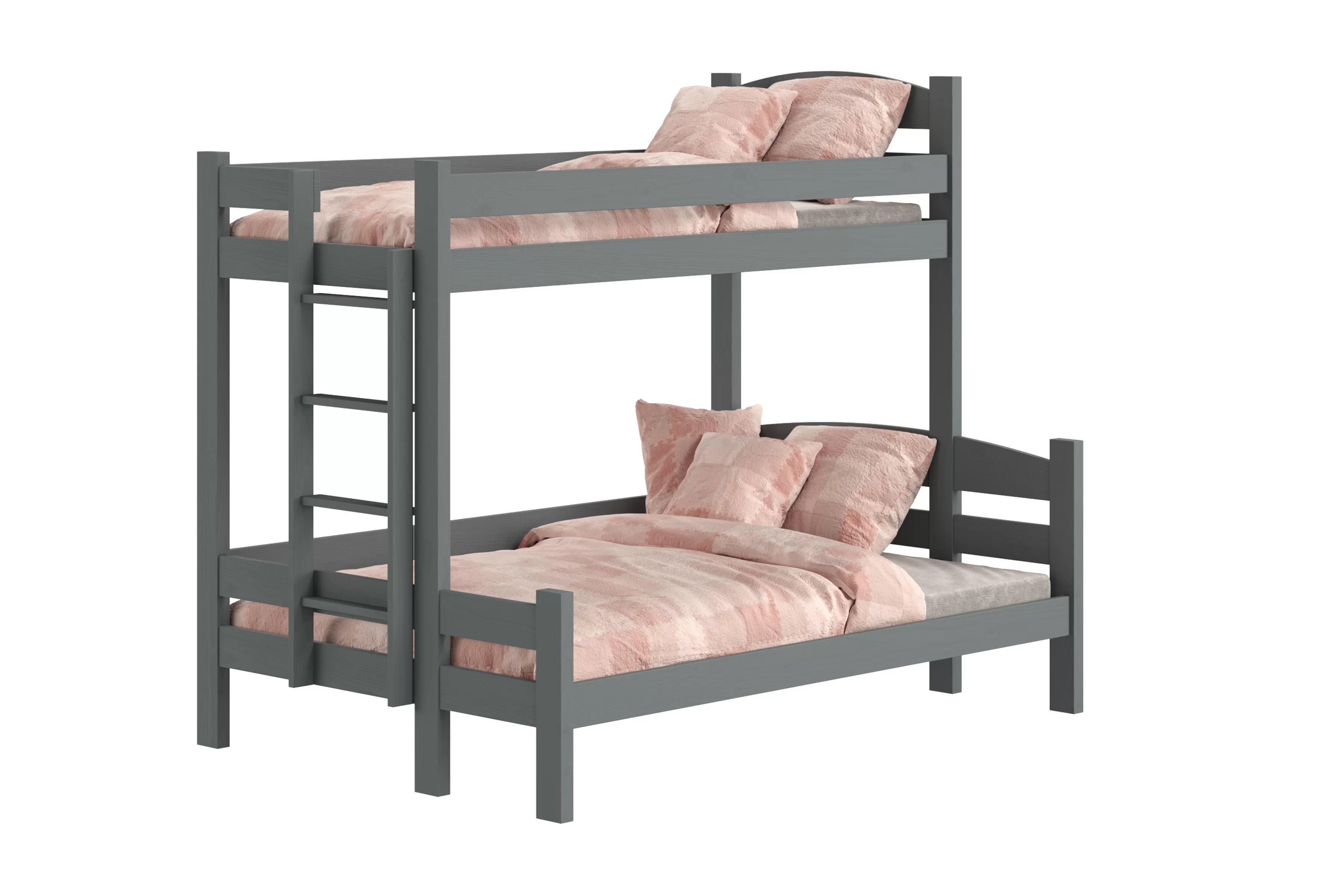 Patrová postel Lovic levá 80x200/140x200 cm - grafitová Postel patrová  Lovic 80x200/140x200 se zásuvkami levá - grafit