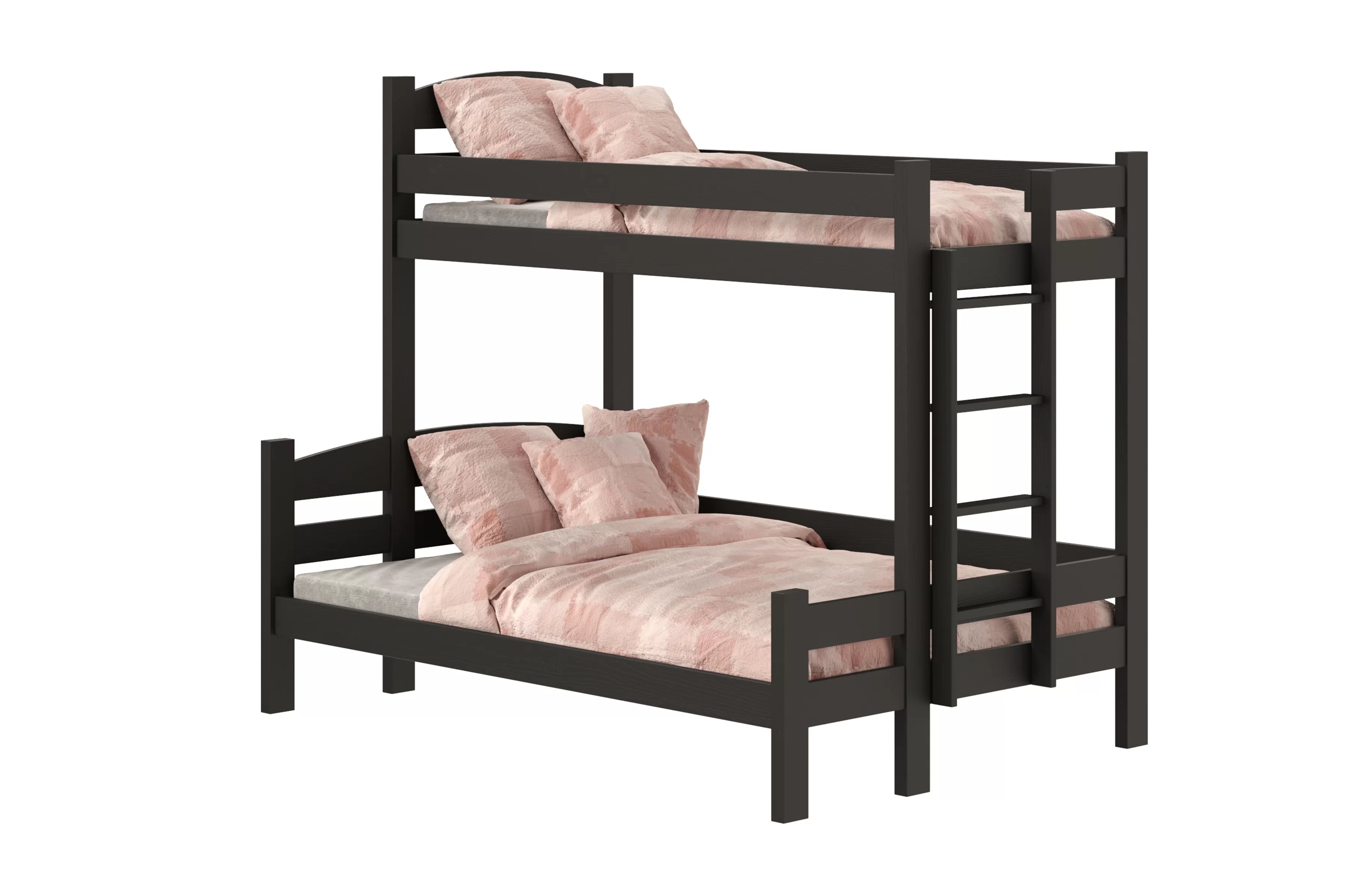 Poschodová posteľ Lovic so zásuvkami pravá - čierny, 90x200/120x200 Posteľ poschodová Lovic 90x200/120x200 so zásuvkami  pravá strana - Čierny