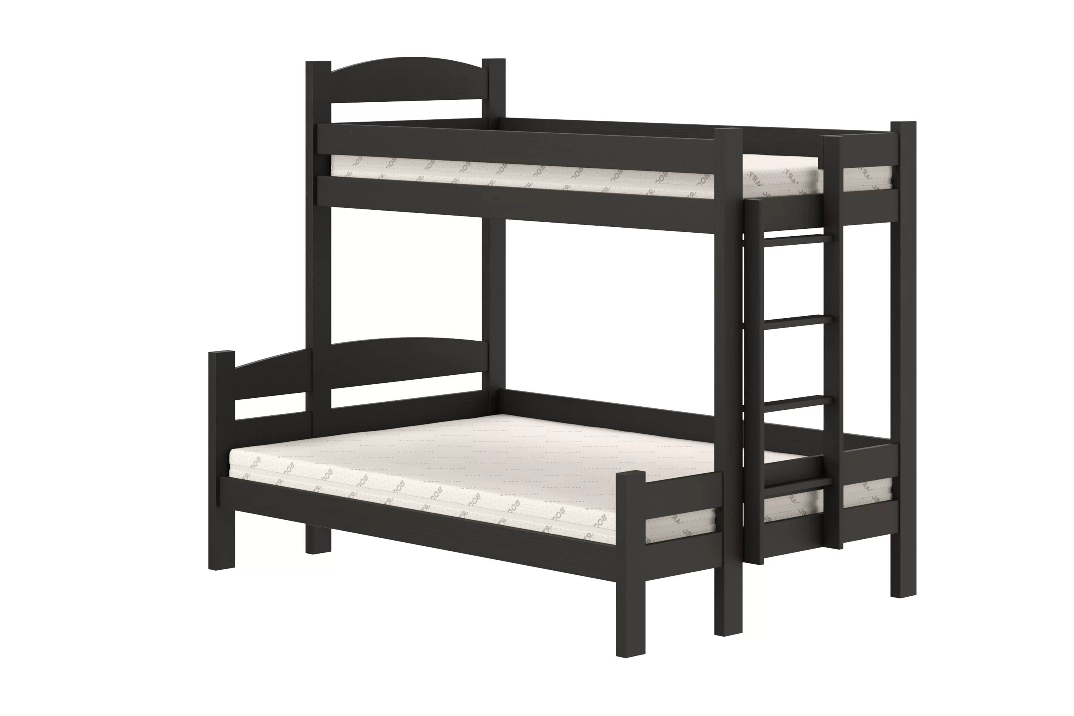 Poschodová posteľ Lovic so zásuvkami pravá - čierny, 90x200/120x200 Posteľ poschodová Lovic 90x200/120x200 so zásuvkami  pravá strana - Čierny